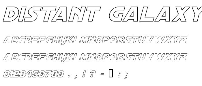 Distant Galaxy Outline Italic font